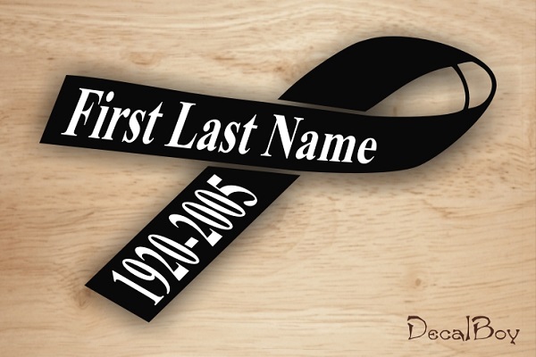 In Loving Memory Ribbon 2 Car Decal