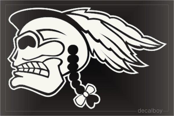 Indian Skull Car Window Decal