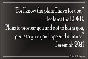 Jeremiah 29 11 Decal