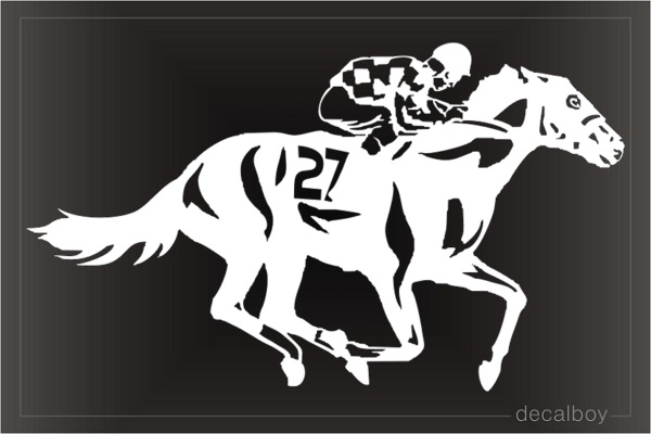 Jockey Riding Horse Window Decal