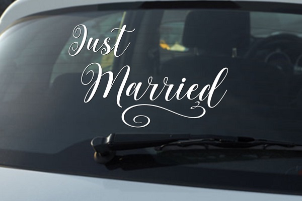 Just Married Decal