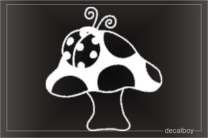 Ladybug Mushroom Car Window Decal