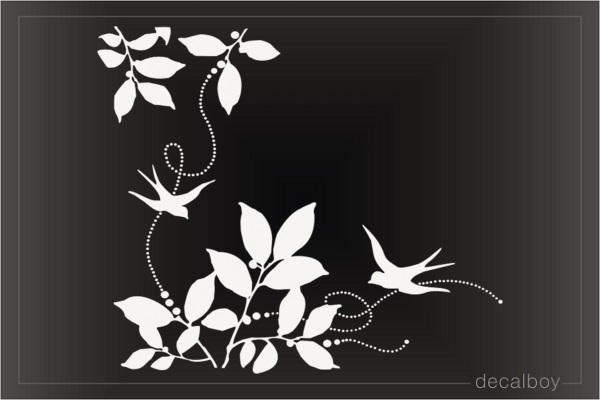 Leaves Bird Design Die-cut Decal