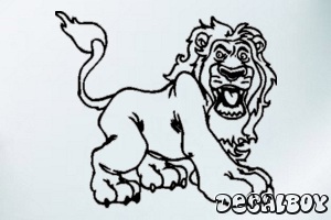 Lion Cartoon Car Window Decal