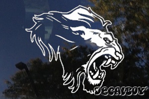 Lion Male Roaring Window Decal