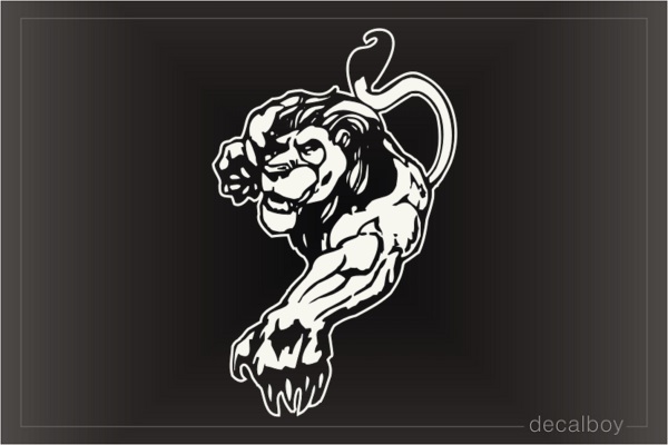 Lion Punching Window Decal