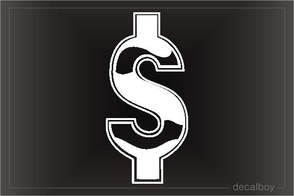 Money Dollar Sign Car Decal