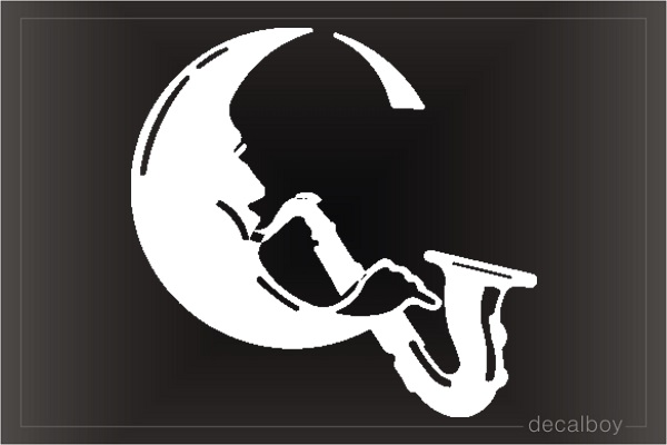 Jazz Moon Saxophone Car Window Decal