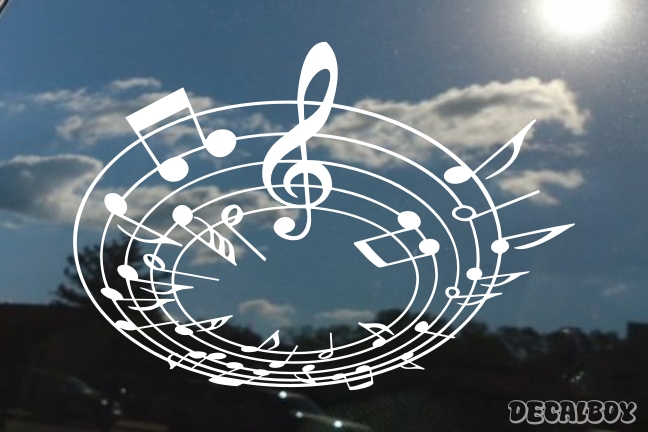 Music Notes Dj Car Decal