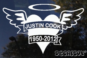 Memorial Heart Ribbon Halo Car Decal