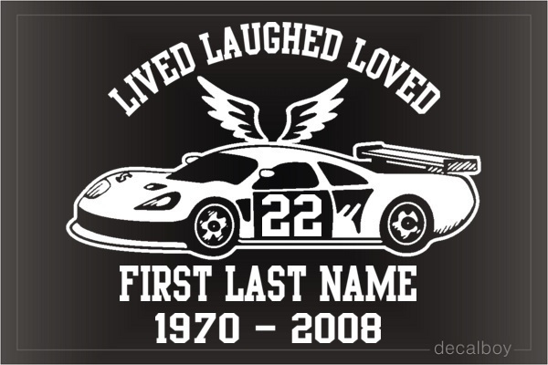 Memorial Racing Nascar Car Decal