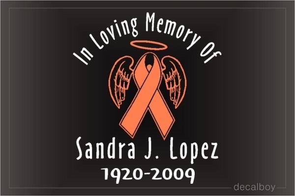 Memorial Ribbon Uterine Cancer Car Decal