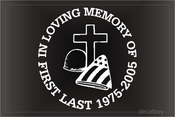 Memorial Soldier Car Decal