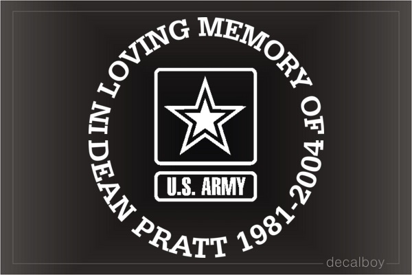 Memorial Army Car Decal