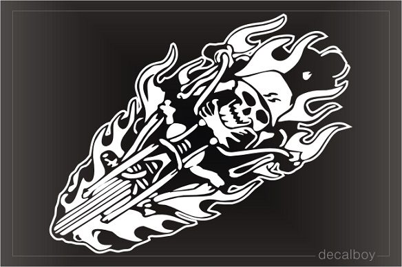 Skull Flames Die-cut Decal