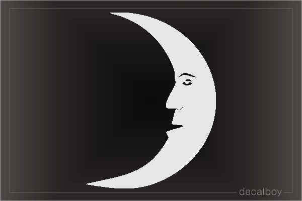 Moon Face Car Window Decal