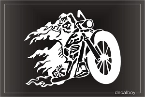 Motorcycle Flames Speeding Window Decal