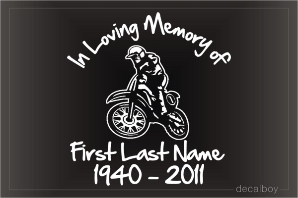 Motorcycle Memorial Car Decal