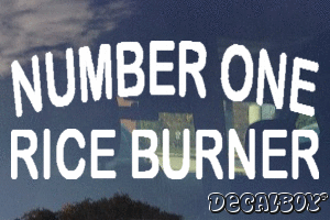Number One Rice Burner Vinyl Die-cut Decal
