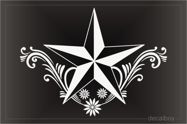 Nautical Star Floral Car Decal