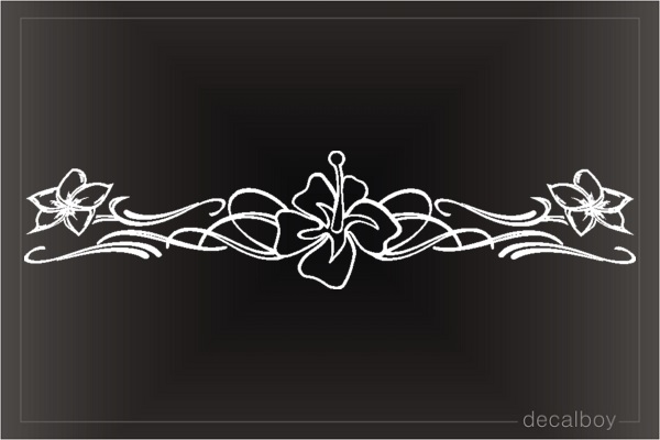 Orchid Flower Stripe Window Decal