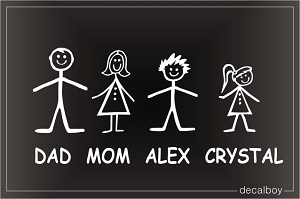 Family Stick Figures Window Custom Decal