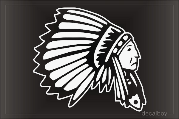 Indian Cherokee Chief Car Window Decal