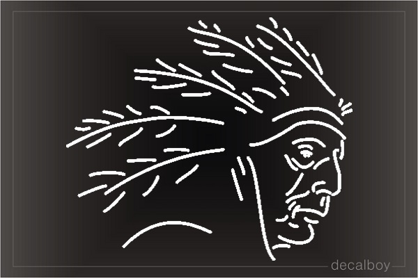 Male Native American Car Window Decal