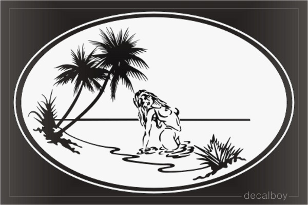 Palmtree Beach Car Window Decal