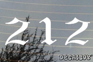 Area Code 212 Car Decal