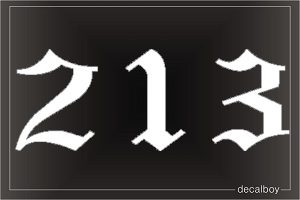 Area Code 213 Car Decal