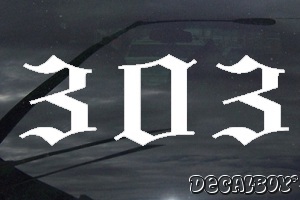 Area Code 303 Car Decal