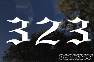 Area Code 323 Car Decal