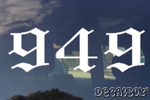 Area Code 949 Car Decal