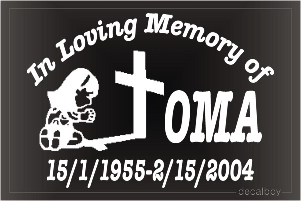 In Loving Memory Pray 2 Car Decal