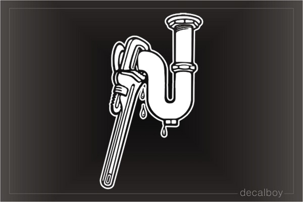 Pipe Wrench Plumbing Repair Car Decal