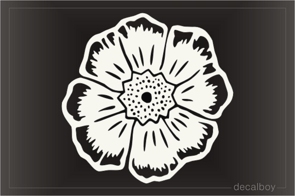 Poppy Flower Head Decal