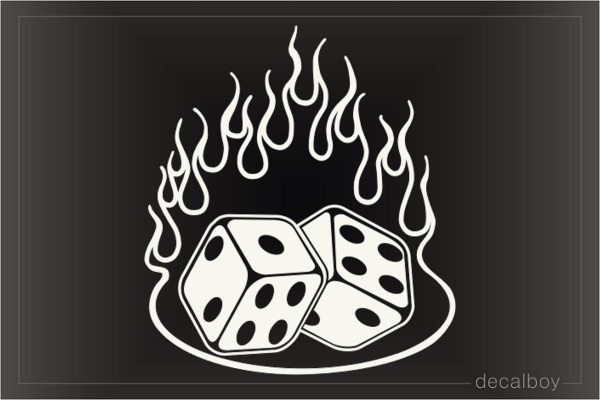 Dice In Flame Window Decal