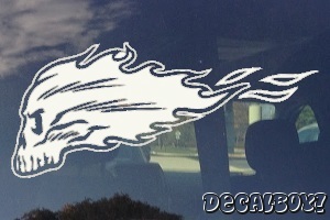 Racing Flaming Skull Window Decal