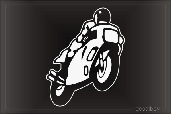 Road Racing Motorcycle Window Decal