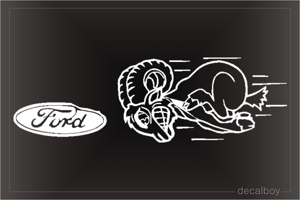 Racing Ram Ford Window Decal