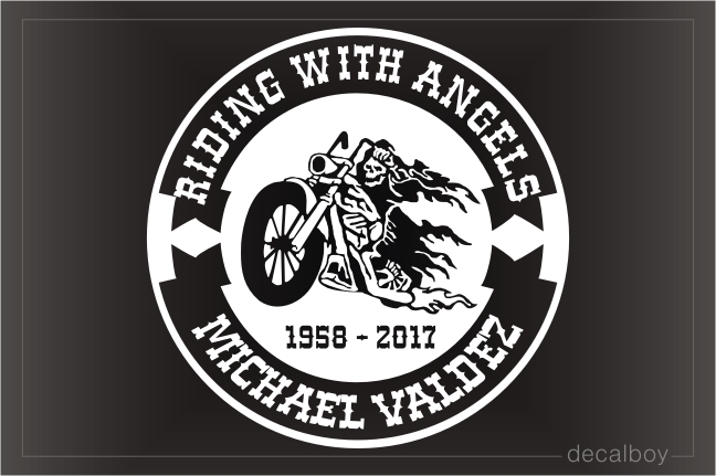 Riding With Angels Memorial Decal