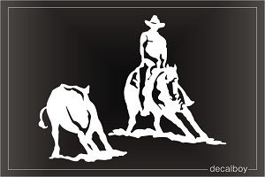 Rodeo Cowboy Horse Cutting Car Window Decal