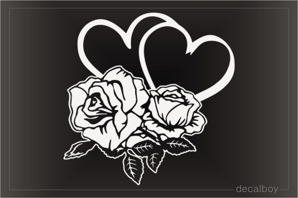 Rose Hearts Love Car Window Decal