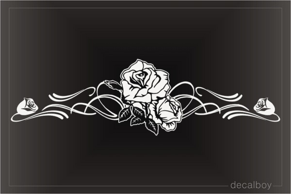 Rose Flower Stripe Window Decal