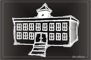 School Building Car Decal