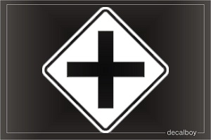 Cross-traffic Sign Car Decal