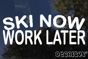 Ski Now Work Later Vinyl Die-cut Decal