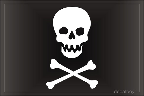 Skull Crossbones 214 Car Window Decal