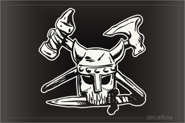 Skull Hatchets Car Window Decal
